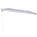 Toldo retráctil aluminio y tela azul y blanco 4x3 m