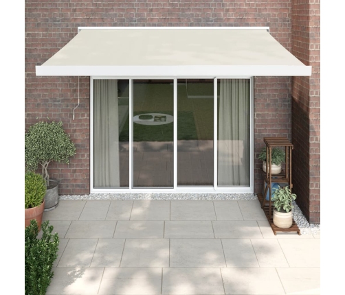 Toldo retráctil aluminio y tela color crema 3,5x2,5 m