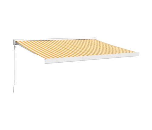 Toldo retráctil aluminio y tela blanco y amarillo 3x2,5 m