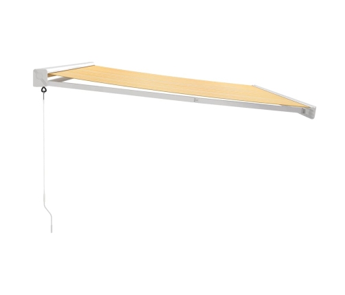 Toldo retráctil aluminio y tela amarillo y blanco 4x3 m