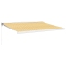 Toldo retráctil aluminio y tela amarillo y blanco 4,5x3 m