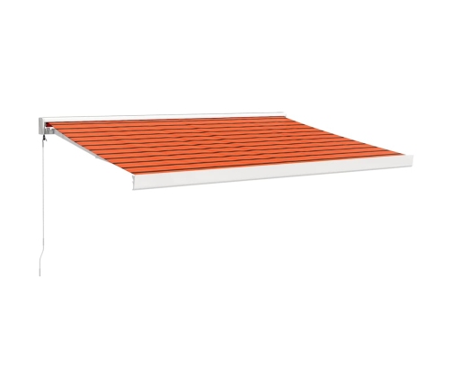 Toldo retráctil aluminio y tela naranja y marrón 3x2,5 m