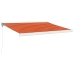 Toldo retráctil aluminio y tela naranja y marrón 3x2,5 m