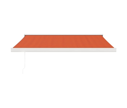 Toldo retráctil aluminio y tela naranja y marrón 3x2,5 m