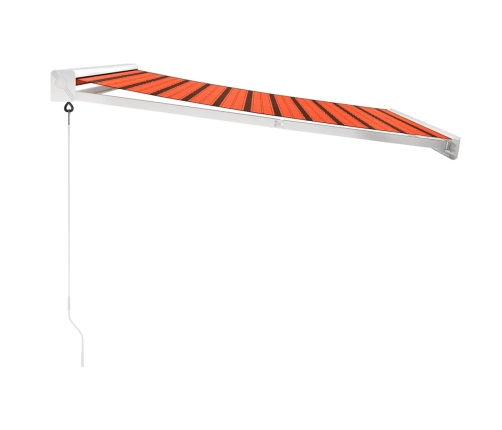 Toldo retráctil aluminio y tela naranja y marrón 3x2,5 m