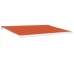 Toldo retráctil aluminio y tela naranja y marrón 4x3 m