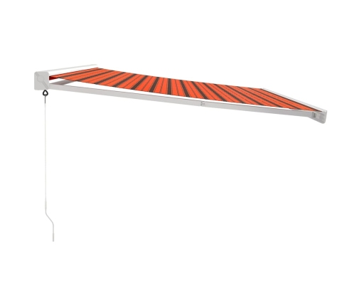 Toldo retráctil aluminio y tela naranja y marrón 4x3 m