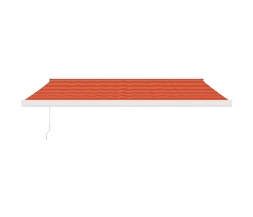 Toldo retráctil aluminio y tela naranja y marrón 4,5x3 m