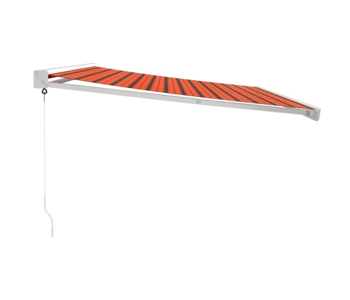 Toldo retráctil aluminio y tela naranja y marrón 4,5x3 m