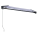 Toldo retráctil aluminio y tela azul y blanco 3x2,5 m