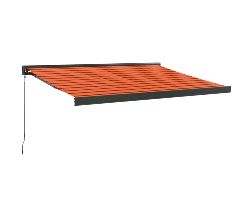 Toldo retráctil aluminio y tela naranja y marrón 3x2,5 m