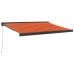 Toldo retráctil aluminio y tela naranja y marrón 3x2,5 m