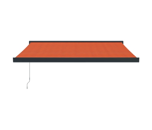 Toldo retráctil aluminio y tela naranja y marrón 3x2,5 m