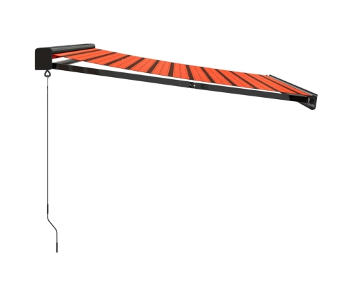 Toldo retráctil aluminio y tela naranja y marrón 3x2,5 m