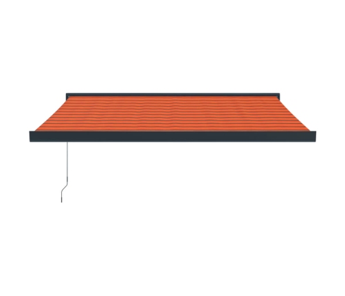 Toldo retráctil aluminio y tela naranja y marrón 3,5x2,5 m