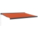 Toldo retráctil aluminio y tela naranja y marrón 4x3 m