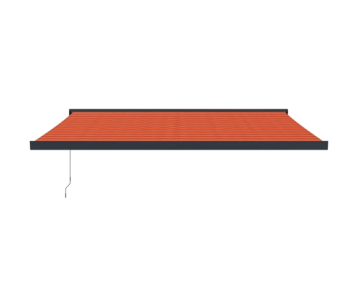 Toldo retráctil aluminio y tela naranja y marrón 4x3 m