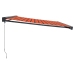 Toldo retráctil aluminio y tela naranja y marrón 4x3 m