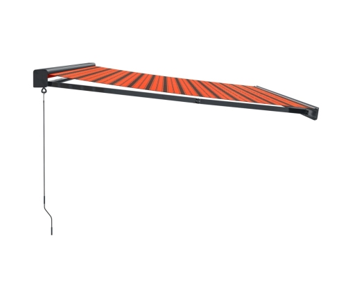 Toldo retráctil aluminio y tela naranja y marrón 4,5x3 m