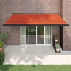 Toldo retráctil aluminio y tela naranja y marrón 4,5x3 m