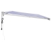 Toldo retráctil aluminio y tela azul y blanco 5x3 m