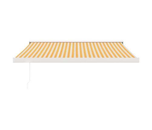 Toldo retráctil aluminio y tela blanco y amarillo 3x2,5 m