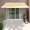 Toldo retráctil aluminio y tela blanco y amarillo 3x2,5 m