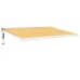 Toldo retráctil aluminio y tela amarillo y blanco 4x3 m