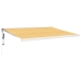 Toldo retráctil aluminio y tela amarillo y blanco 4,5x3 m