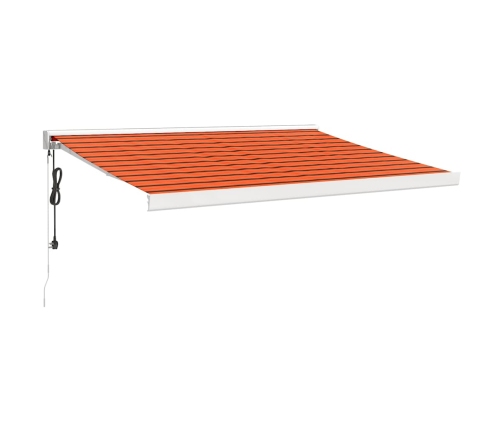 Toldo retráctil aluminio y tela naranja y marrón 3x2,5 m