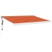 Toldo retráctil aluminio y tela naranja y marrón 3x2,5 m