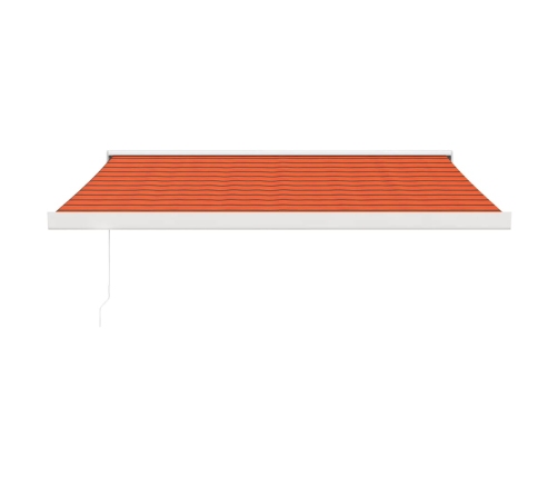 Toldo retráctil aluminio y tela naranja y marrón 3x2,5 m