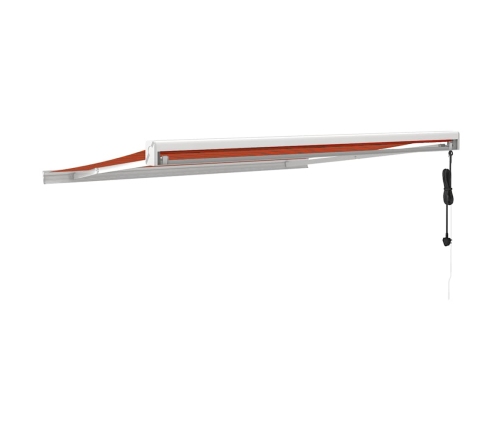 Toldo retráctil aluminio y tela naranja y marrón 3x2,5 m