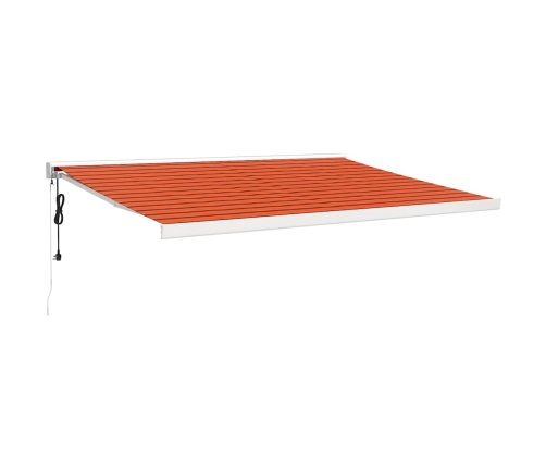 Toldo retráctil aluminio y tela naranja y marrón 4x3 m