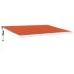 Toldo retráctil aluminio y tela naranja y marrón 4x3 m