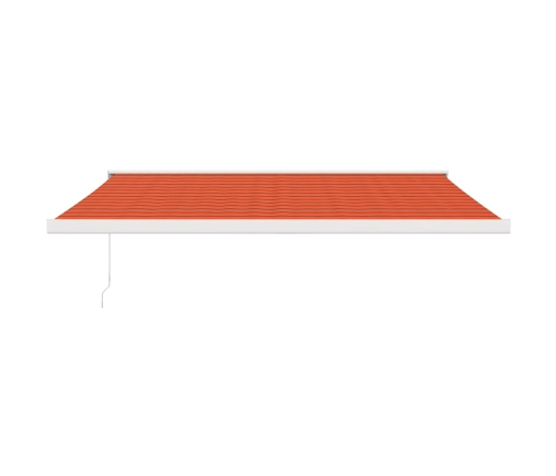 Toldo retráctil aluminio y tela naranja y marrón 4x3 m