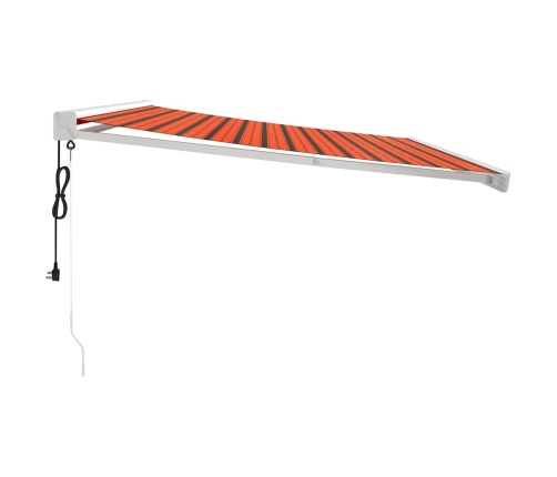 Toldo retráctil aluminio y tela naranja y marrón 4x3 m