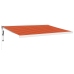 Toldo retráctil aluminio y tela naranja y marrón 4,5x3 m