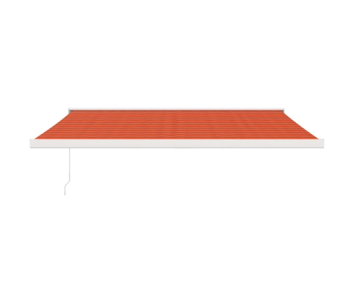 Toldo retráctil aluminio y tela naranja y marrón 4,5x3 m