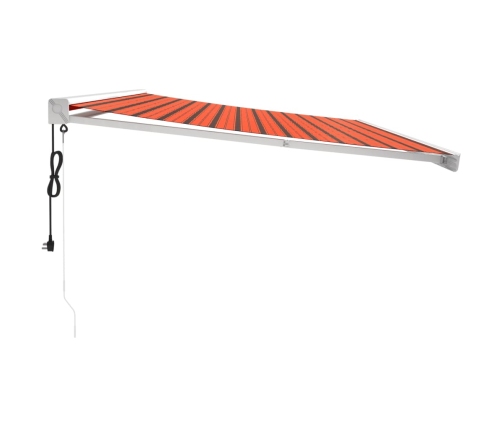 Toldo retráctil aluminio y tela naranja y marrón 5x3 m