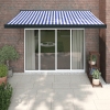 Toldo retráctil aluminio y tela azul y blanco 3x2,5 m