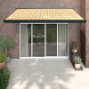 Toldo retráctil aluminio y tela blanco y amarillo 3x2,5 m