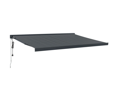 Toldo retráctil aluminio y tela gris antracita 4,5x3 m