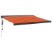 Toldo retráctil aluminio y tela naranja y marrón 3x2,5 m