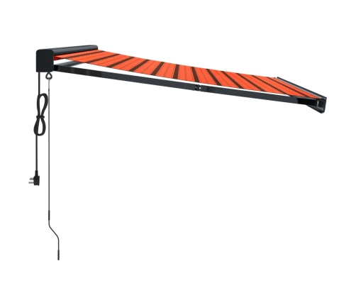 Toldo retráctil aluminio y tela naranja y marrón 3x2,5 m