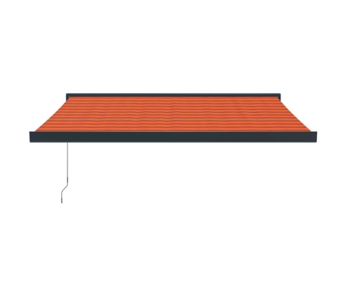 Toldo retráctil aluminio y tela naranja y marrón 3,5x2,5 m