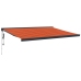 Toldo retráctil aluminio y tela naranja y marrón 4x3 m