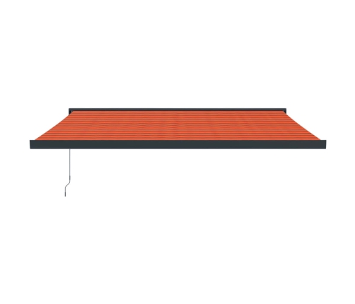 Toldo retráctil aluminio y tela naranja y marrón 4x3 m