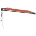 Toldo retráctil aluminio y tela naranja y marrón 4x3 m