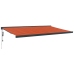 Toldo retráctil aluminio y tela naranja y marrón 5x3 m